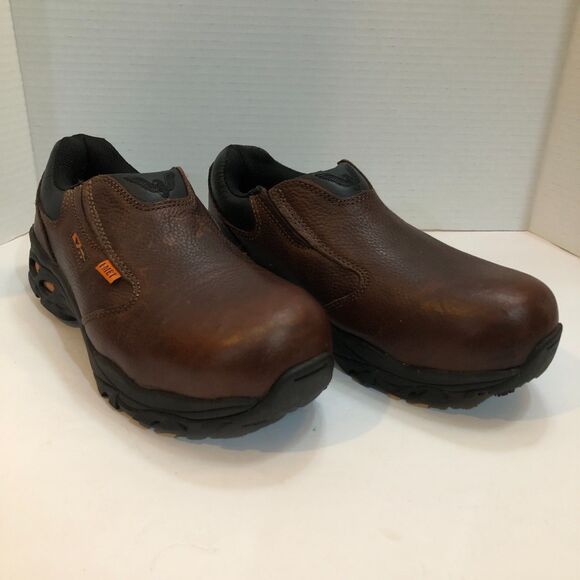 Thorogood Mens Size 6.5 Brown Slip On Safety Composite Toe Oxford Work Shoes main image 12